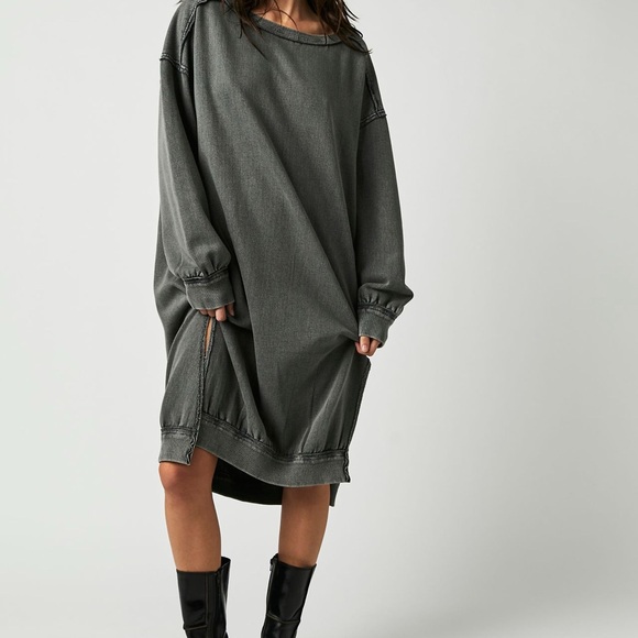 Free People We The Free Shelli Long Tunic Washed Black Medium NWOT - Picture 5 of 8